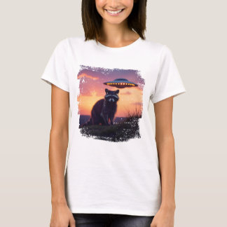 Camiseta Cooles Waschbär-UFO-Design