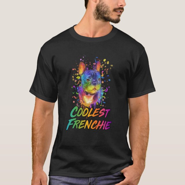 Camiseta Coolest Frenchie French Bulldog Humor Frenchie Dog (Frente)