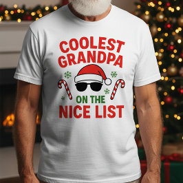 Camiseta Coolest Grandpa on the Nice List | Funny Christmas
