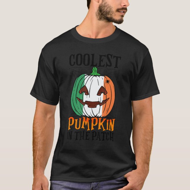Camiseta Coolest Pumpkin In The Patch Ireland Flag Jack Ou2 (Frente)