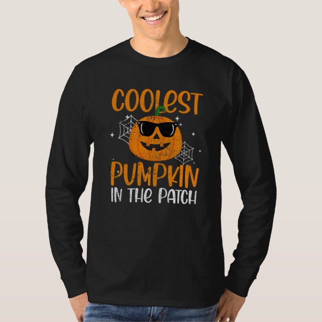 Camiseta Coolest Pumpkin In The Patch Pumpkin Sunglass  His (Frente)