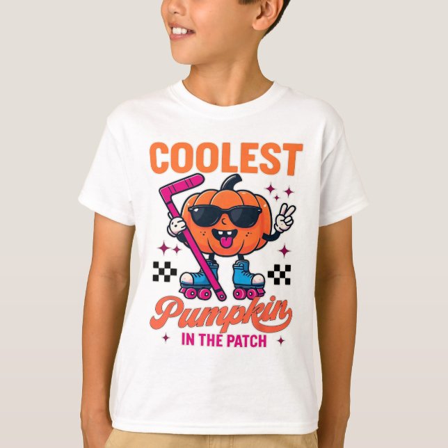 Camiseta Coolest Pumpkin In The Patch – Roller Hockey Fun D (Frente)