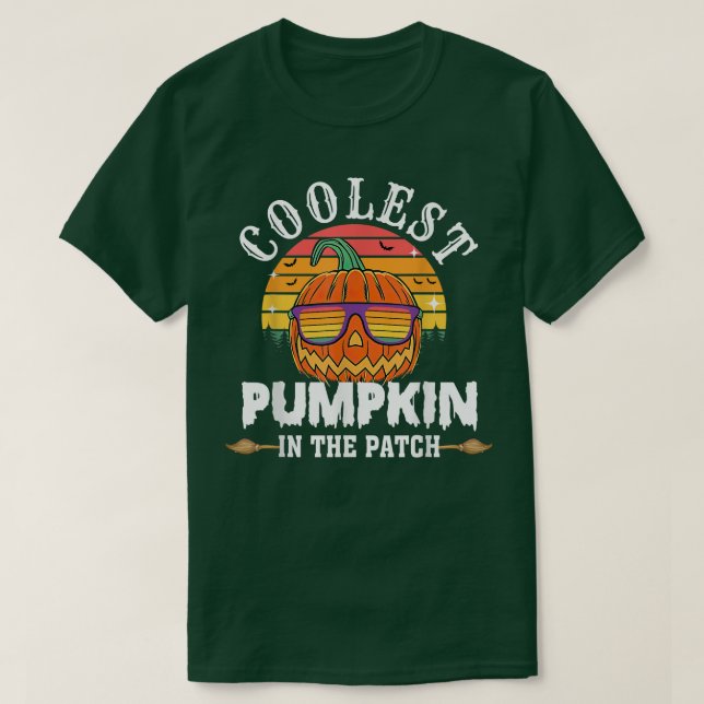 Camiseta Coolest Pumpkin In The Patch Sunset Vintage  (Frente do Design)