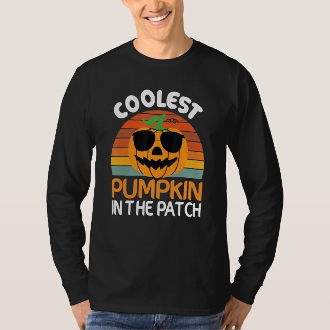 Camiseta Coolest  Quote Pumpkin In The Patch Halloween Boys (Frente)
