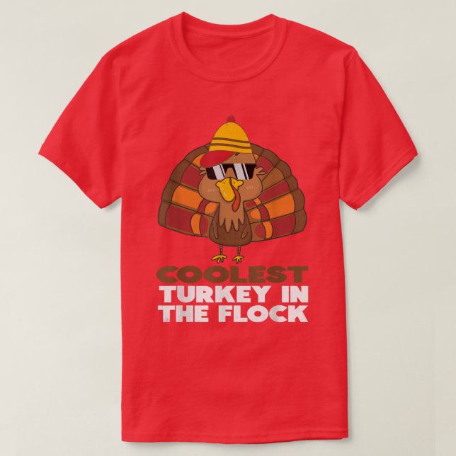 Camiseta Coolest Turkey In The Flock Toddler Boys Thanksgiv (Frente do Design)