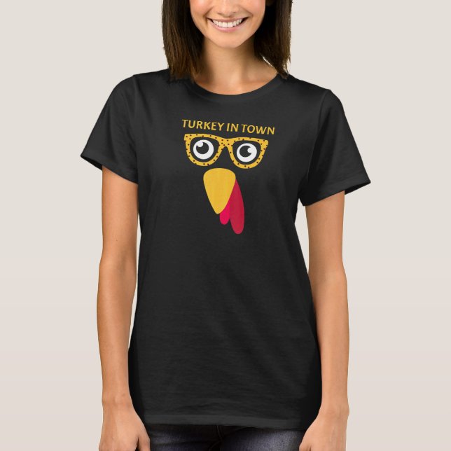 Camiseta Coolest Turkey in Town Turkish Nose Glasses Disgui (Frente)