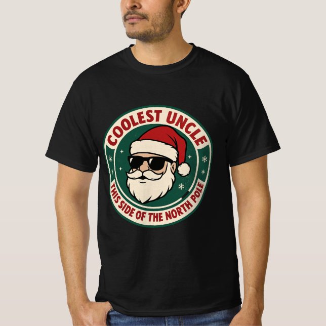 Camiseta Coolest Uncle This Side of the North Pole | Retro  (Frente)