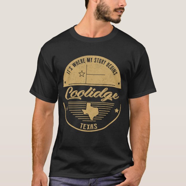 Camiseta Coolidge Texas É onde minha história começa (Frente)