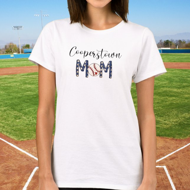 Camiseta Cooperstown NY Baseball Mãe Esportes Cute Mãe (Criador carregado)