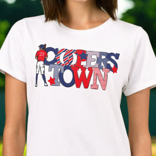Camiseta Cooperstown Patriotic Letters Beisebol Year