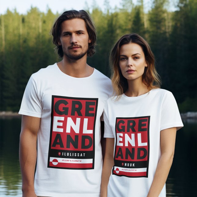 Camiseta Coordenada de Destino do Ártico de Ilulissat da Gr (Criador carregado)