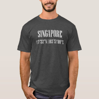 Camiseta Coordenadas da Cidade Singapura engraçado