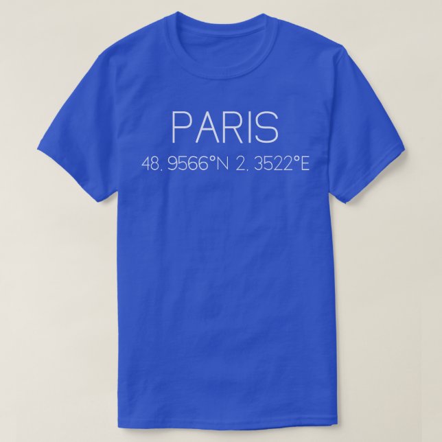 Camiseta Coordenadas de Paris 2 (Frente do Design)