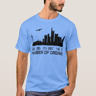 Camiseta Coordenadas do GPS Cidade de Frankfurt Skyline Dre