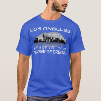 Camiseta Coordenadas do GPS em Los Angeles Skyline Dream Ci