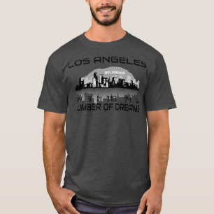 Camiseta Coordenadas do GPS Los Angeles Skyline Dream City 