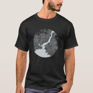 Camiseta Coordenadas do Mapa da Cidade Natal Istambul Turqu