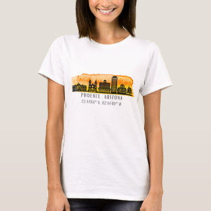 Camiseta Coordenadas do Mapa Skyline Phoenix