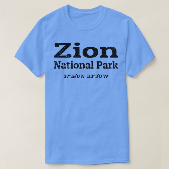 Camiseta Coordenadas do Parque Nacional do Zion (Frente do Design)
