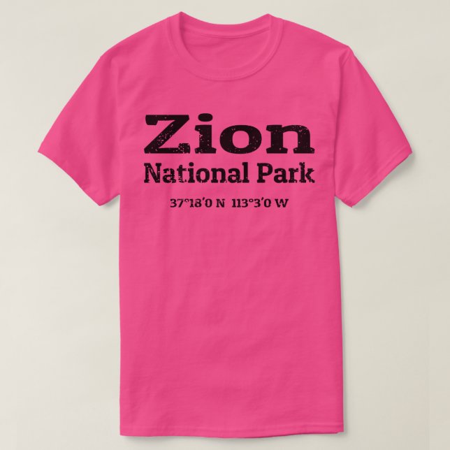 Camiseta Coordenadas do Parque Nacional do Zion (Frente do Design)