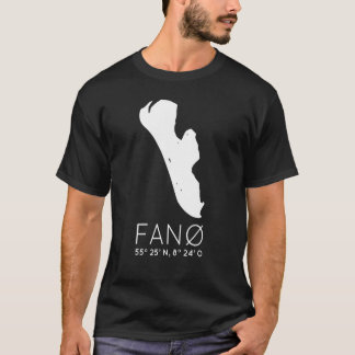 Camiseta Coordenadas Fanø Dinamarca Island Fanö Silhouette 