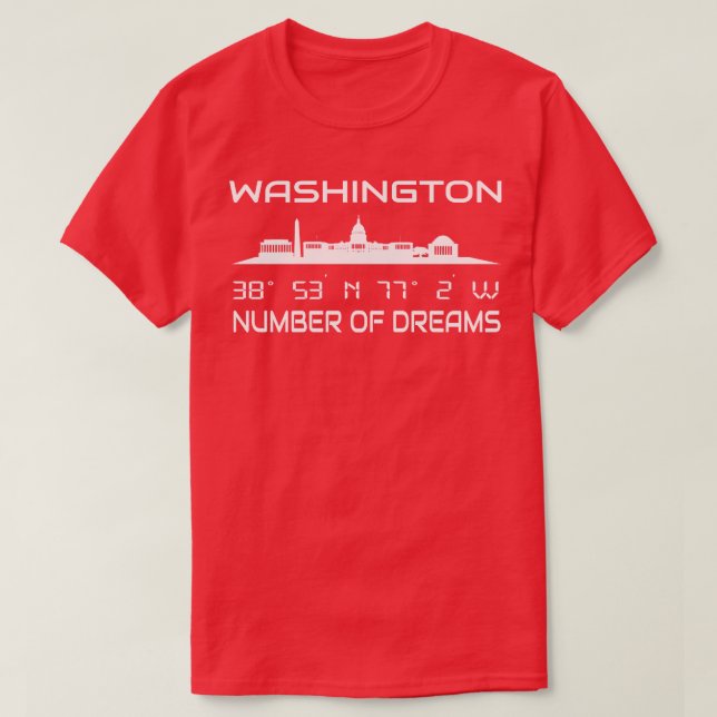 Camiseta Coordenadas GPS Capital Washington DC Skyline 2 (Frente do Design)