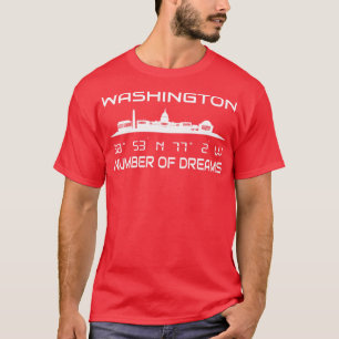 Camiseta Coordenadas GPS Capital Washington DC Skyline 2