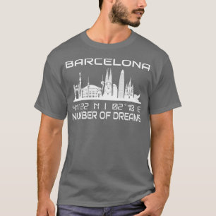 Camiseta Coordenadas GPS Cidade Barcelona Linha 1