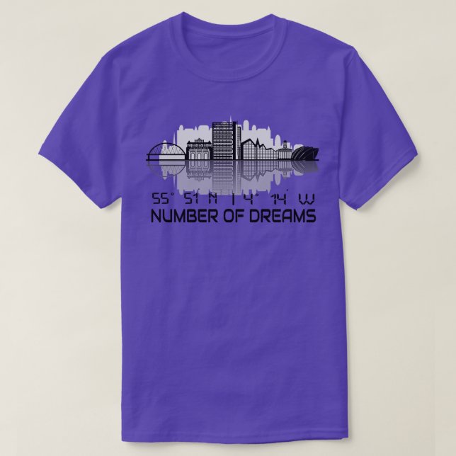 Camiseta Coordenadas GPS da Silhueta de Glasgow Cidade dos  (Frente do Design)