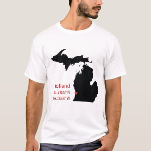 Camiseta Coordenadas GPS de Holland Michigan