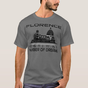 Camiseta Coordenadas GPS Florença Cidade Céu Sonho Cidade 1