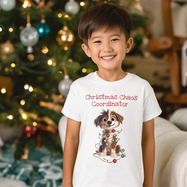 Camiseta Coordenador de Caos de Natal de Puppy (Criador carregado)