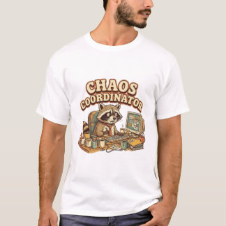 Camiseta Coordenador de Caos Guaxinim Engraçado e Atarefado