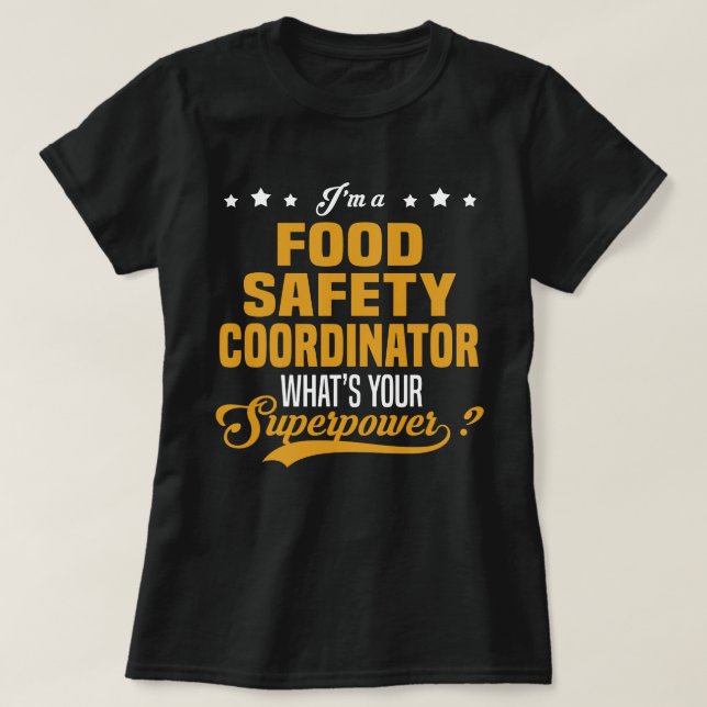 Camiseta Coordenador de segurança de comida (Frente do Design)