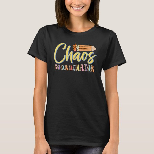 Camiseta Coordenador Do Caos Professor Leopard De Volta À E (Frente)