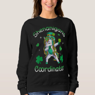 Camiseta Coordenador Shenanigans Dabbing Unicorn Santo Patr