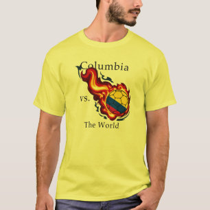 Camiseta Copa do Mundo - Colúmbia vs. Bola Flaming do Mund