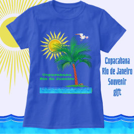 Camiseta Copacabana Palm Tree e Sunshine do Rio de Janeiro