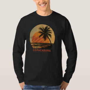 Camiseta Copacabana Rio de Janeiro Brasil Retro Beach Sunse