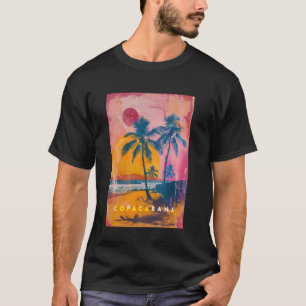 Camiseta Copacabana Rio de Janeiro Brasil Retro Beach Sunse