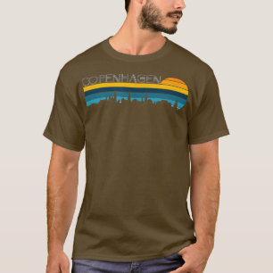 Camiseta Copenhaga SkylineVintage Retro Sunset Kopenhagen