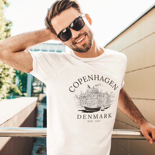 Camiseta Copenhaguen Denmark vintage Landscape (Criador carregado)