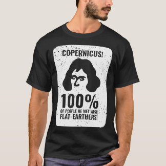 Camiseta Copérnico vs FlatEarthers impressão branco aflita