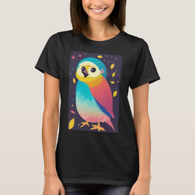 Camiseta Cópia da arte de pássaro fofo (Frente)