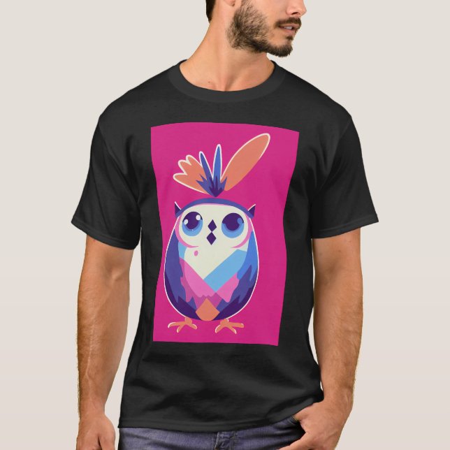 Camiseta Cópia da arte de pássaro fofo (Frente)