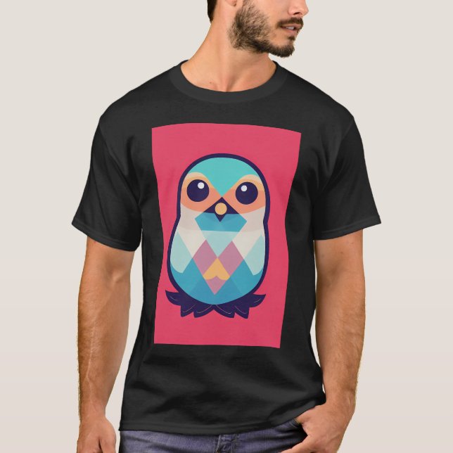 Camiseta Cópia da arte de pássaro fofo (Frente)