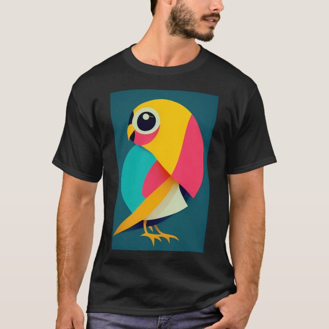 Camiseta Cópia da arte de pássaro fofo (Frente)