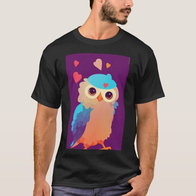 Camiseta Cópia da arte de pássaro fofo (Frente)
