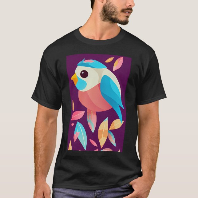 Camiseta Cópia da arte de pássaro fofo (Frente)