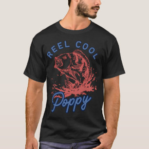 Camiseta Cópia de Funny Reel Cool Poppy Fishing - Pescador